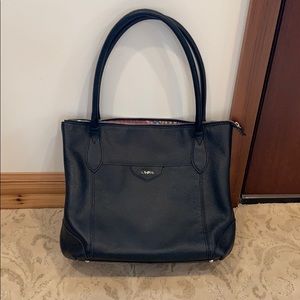 Lodis Black Leather Tote